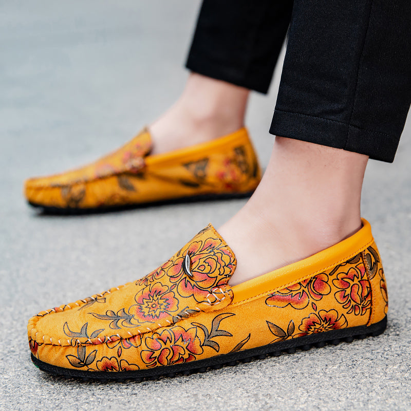 Floral δερμάτινα παπούτσια Loafers