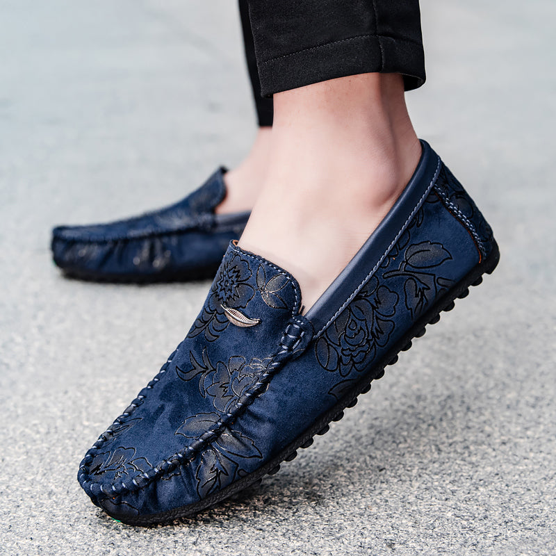 Floral δερμάτινα παπούτσια Loafers