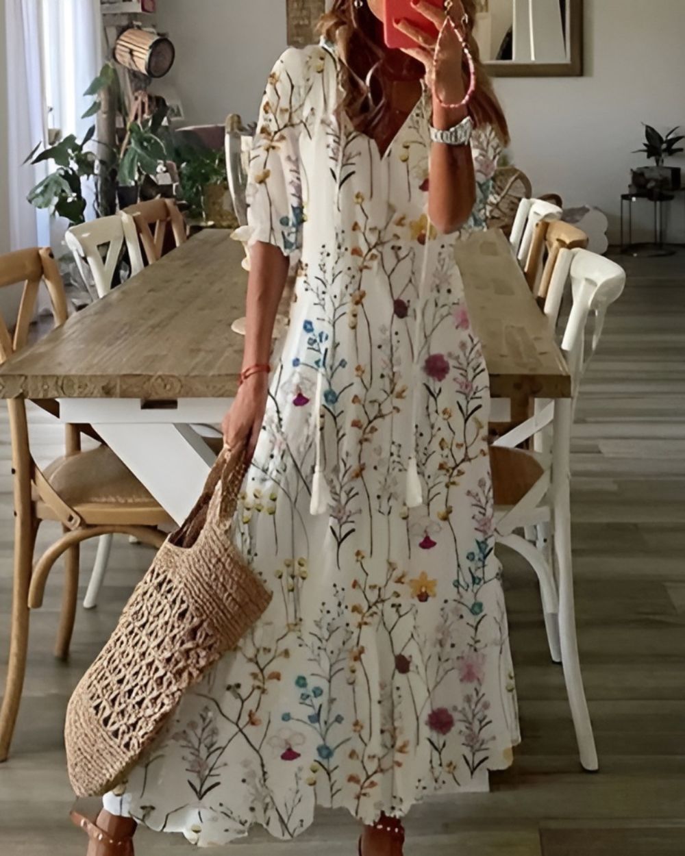 Κομψό μακρύ φόρεμα Boho