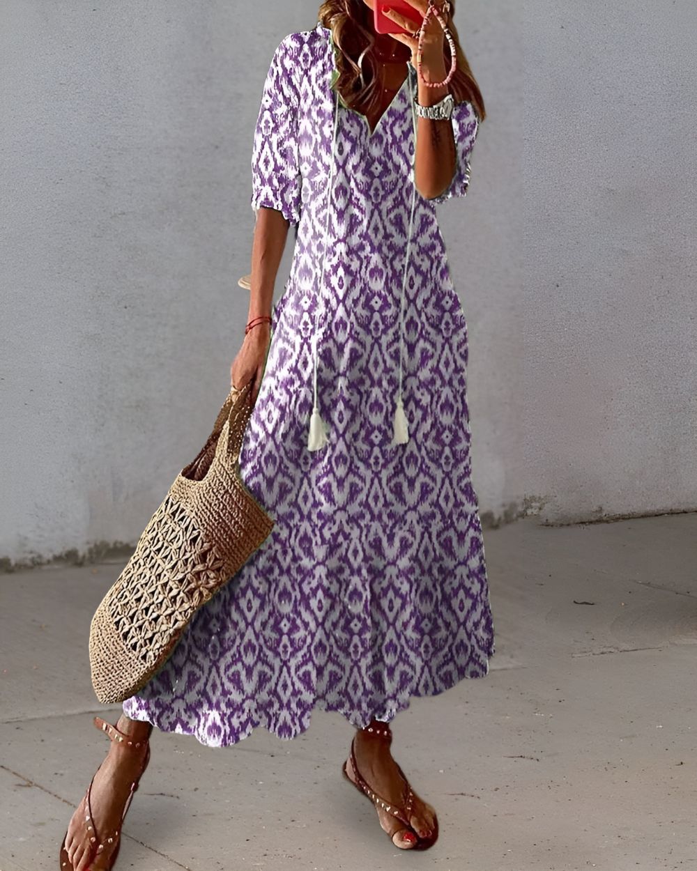 Κομψό μακρύ φόρεμα Boho