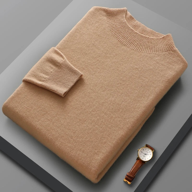 Πουλόβερ κασμίρ με μισό ψηλό γιακά