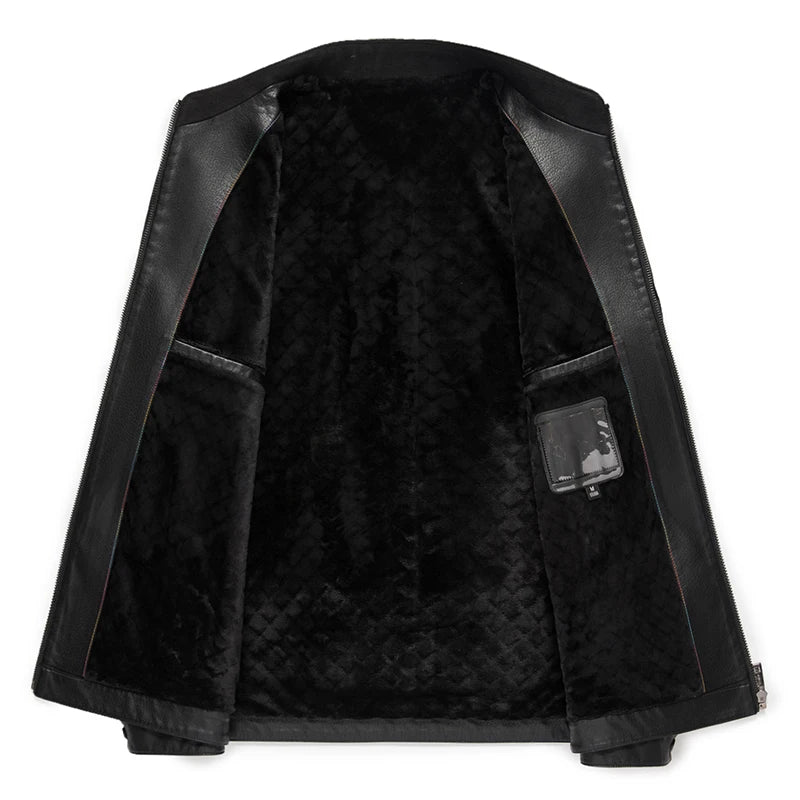 Κομψό ανδρικό δερμάτινο μπουφάν