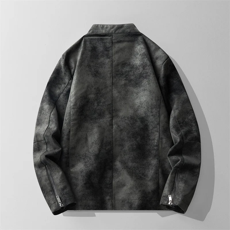 Κομψό δερμάτινο μπουφάν