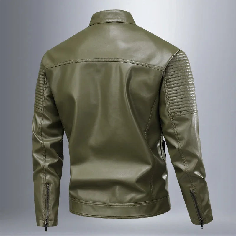 Ρετρό δερμάτινο μπουφάν