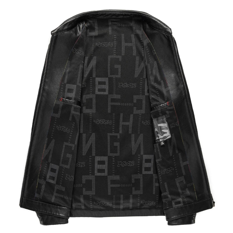 Κομψό ανδρικό δερμάτινο μπουφάν