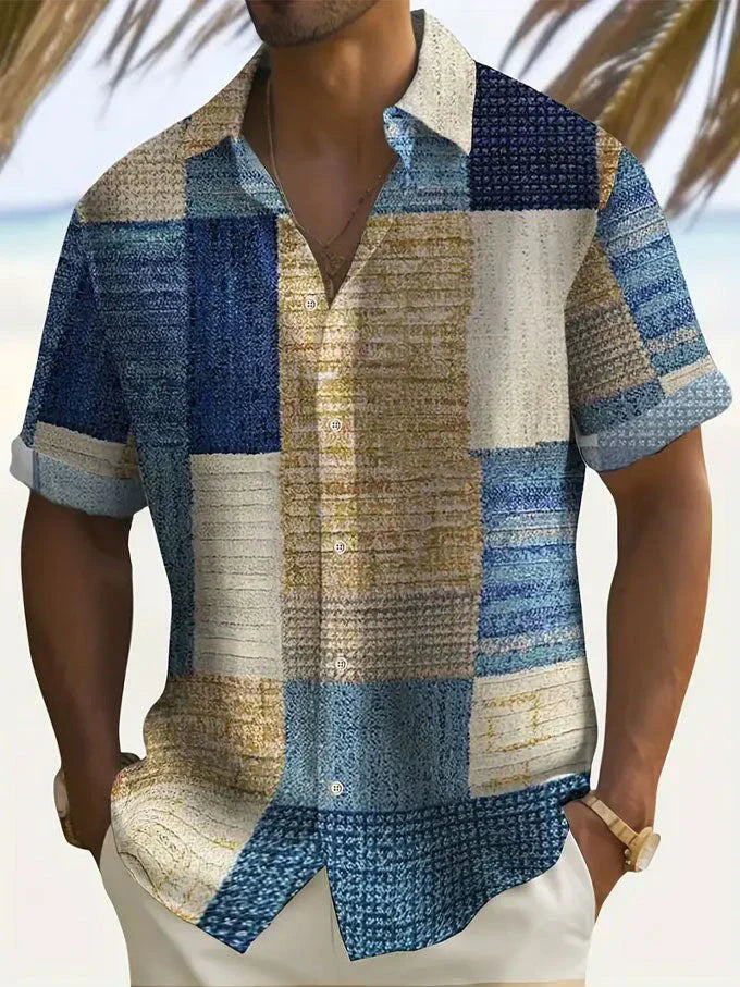 Κομψό πουκάμισο Patchwork