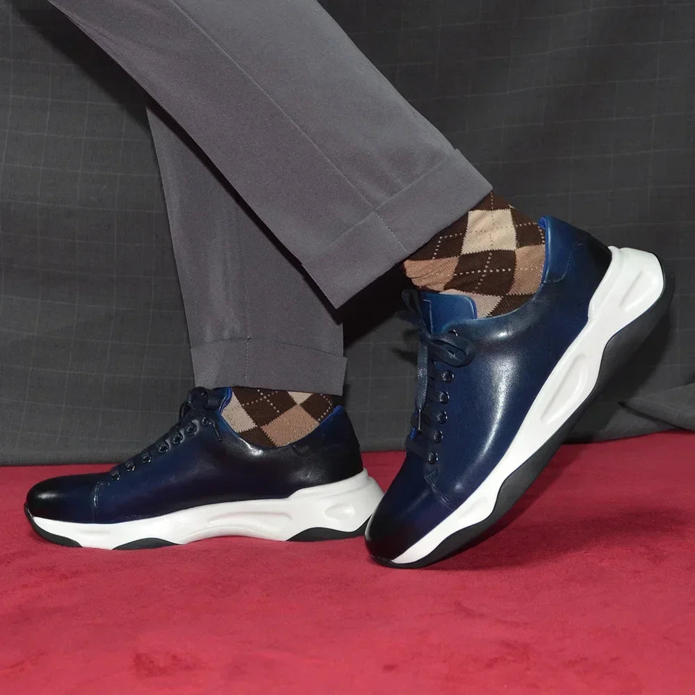 Υψηλά δερμάτινα παπούτσια από δέρμα αγελάδας