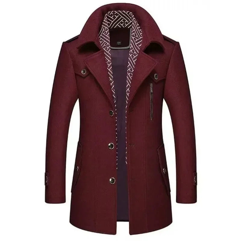 Κομψό μάλλινο παλτό Trench Coat