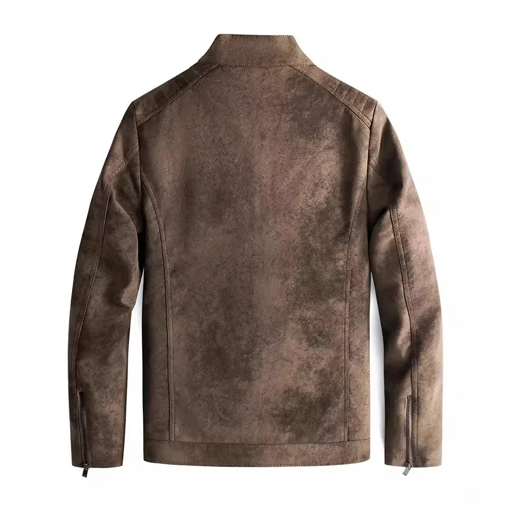 Κομψό δερμάτινο σακάκι με επένδυση fleece