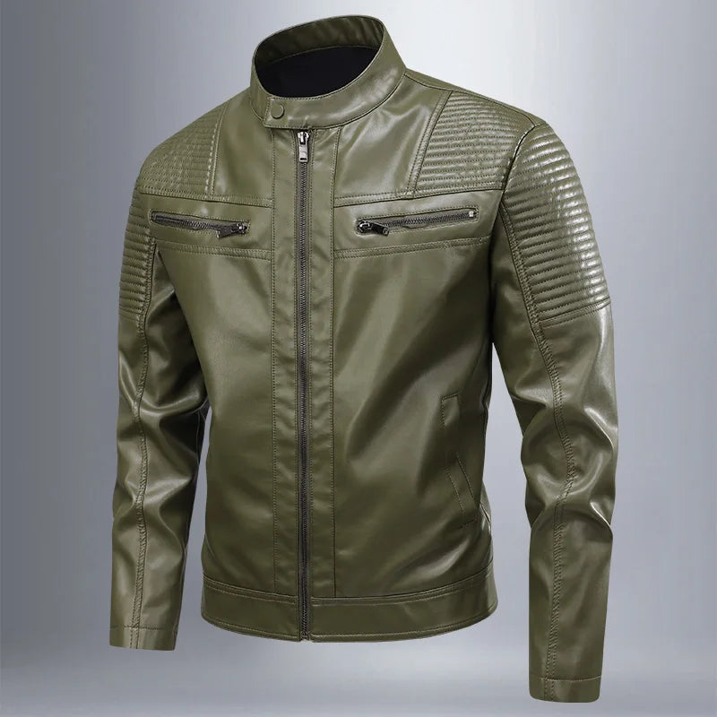 Ρετρό δερμάτινο μπουφάν