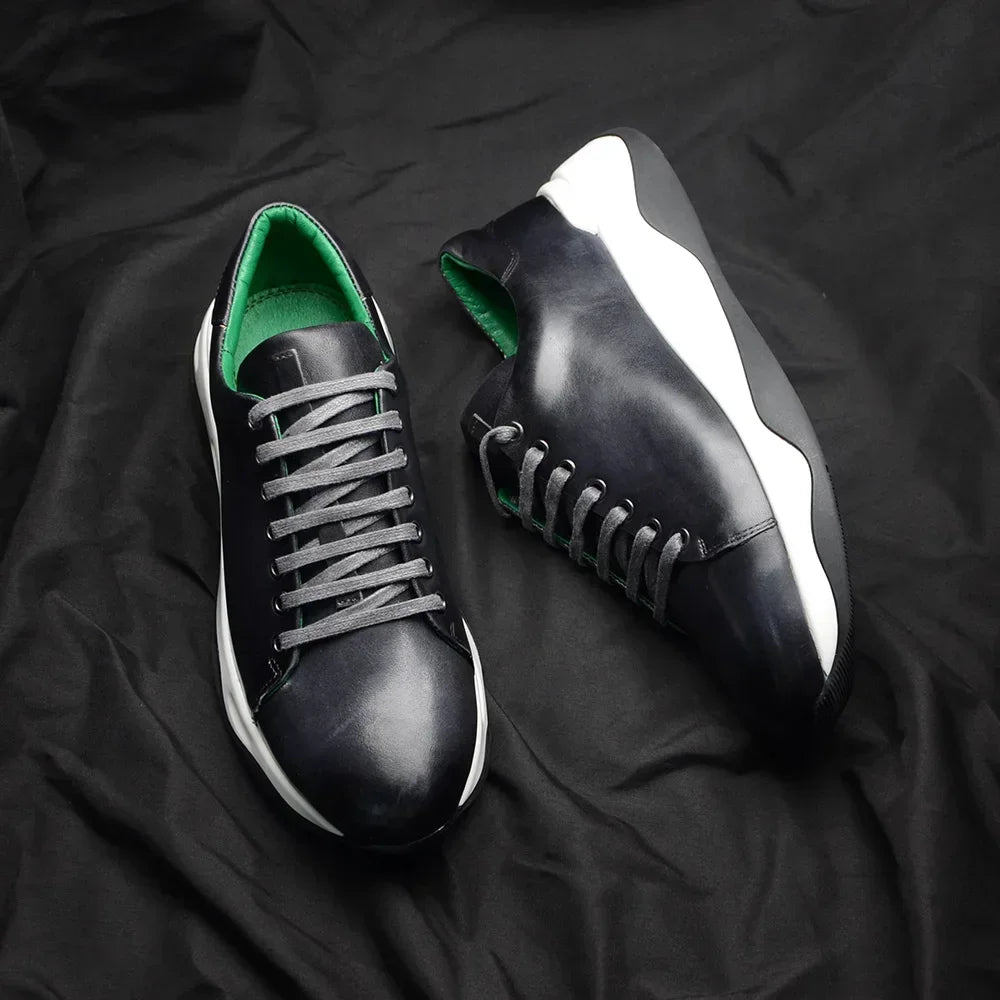 Υψηλά δερμάτινα παπούτσια από δέρμα αγελάδας