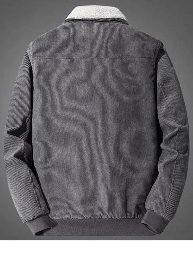 Κομψό μπουφάν κοτλέ με επένδυση fleece