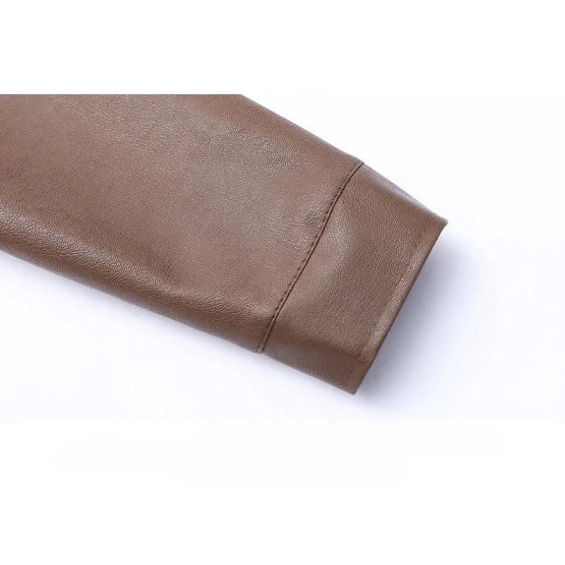 Κομψό δερμάτινο μπουφάν Bomber