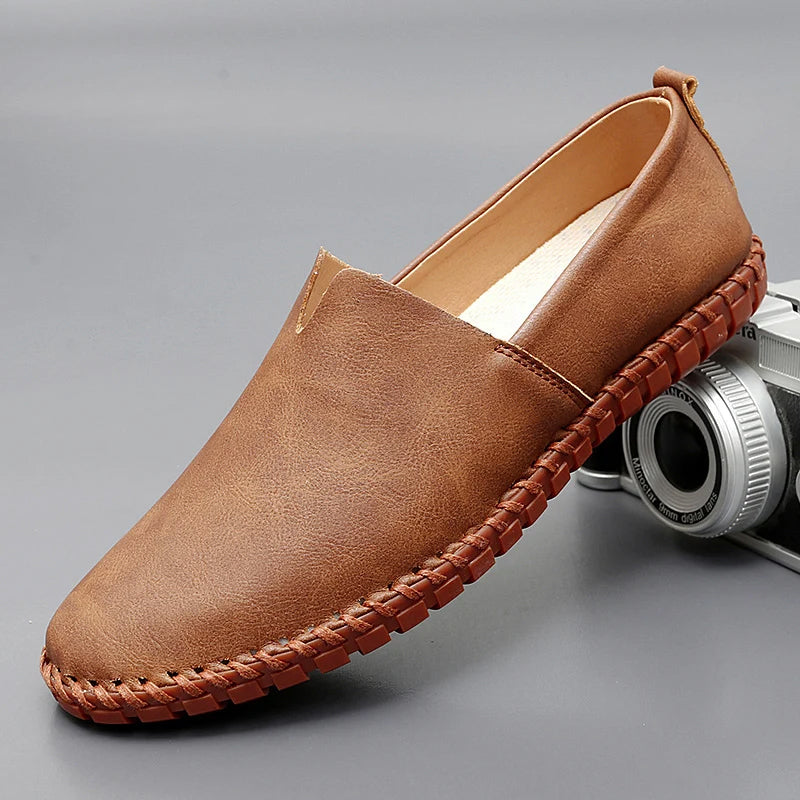 Σαντορίνη δερμάτινα παπούτσια Loafers