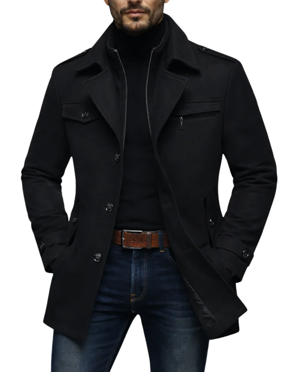 Κομψό μάλλινο παλτό