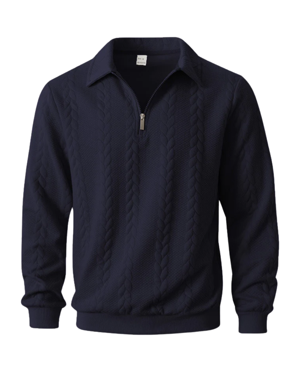 Κομψό πουλόβερ με μοτίβο και φερμουάρ