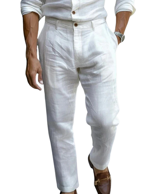Saint - Tropez Chic λινό παντελόνι