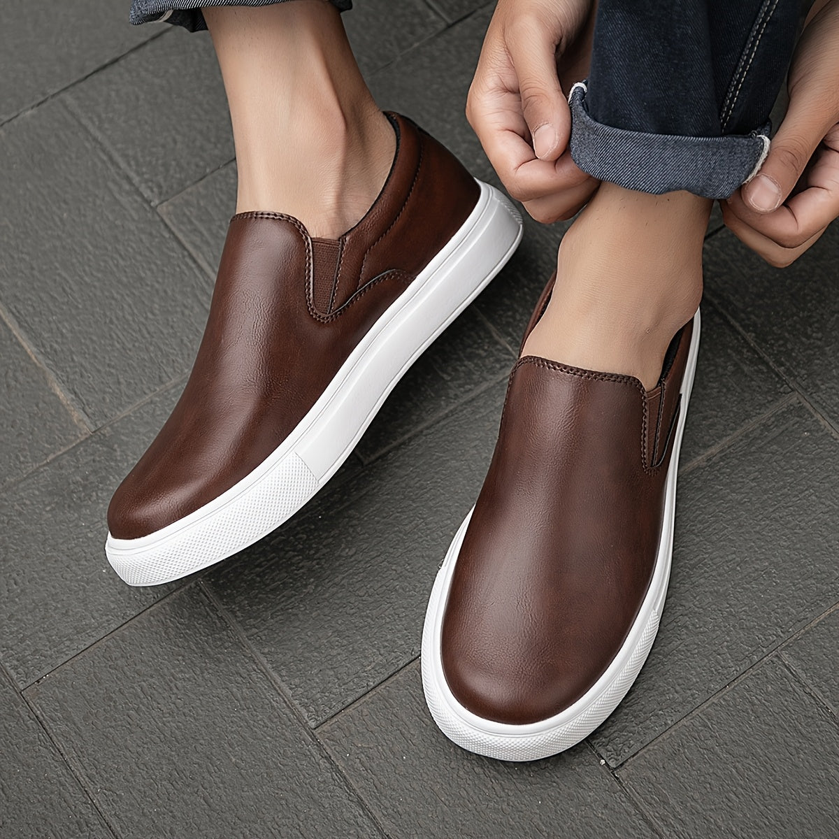 Casual δερμάτινα παπούτσια Slip-On
