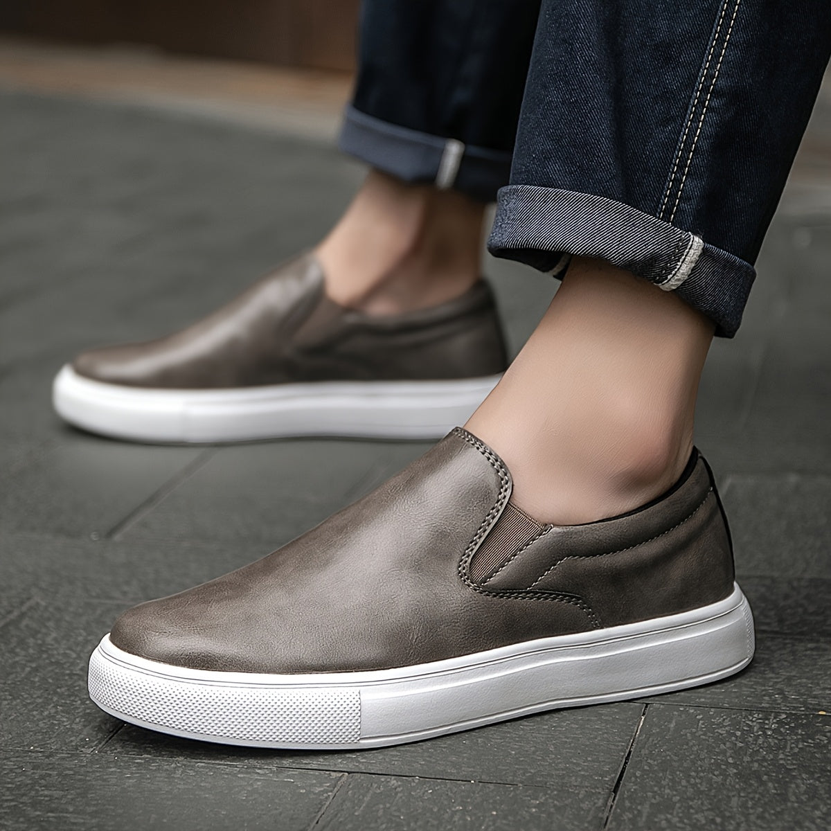 Casual δερμάτινα παπούτσια Slip-On