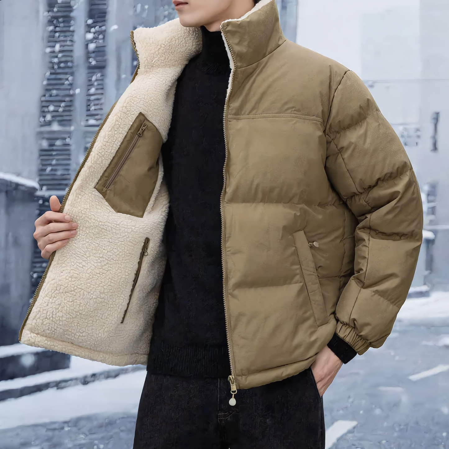 Κομψό αναστρέψιμο μπουφάν