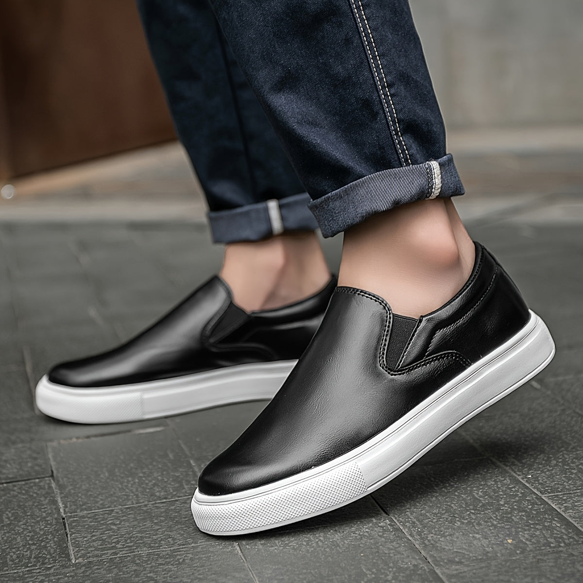 Casual δερμάτινα παπούτσια Slip-On