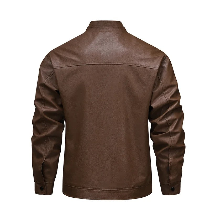 Vintage δερμάτινο μπουφάν με επένδυση fleece