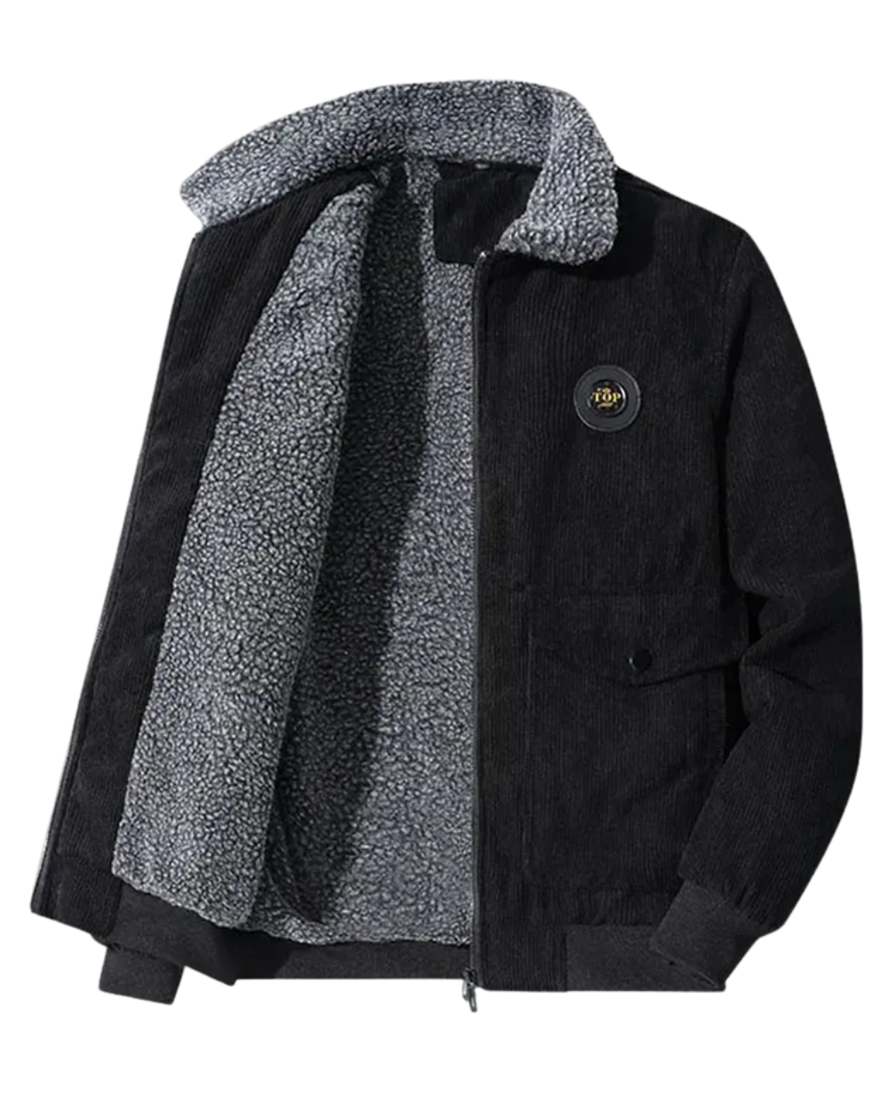 Κομψό μπουφάν κοτλέ με επένδυση fleece