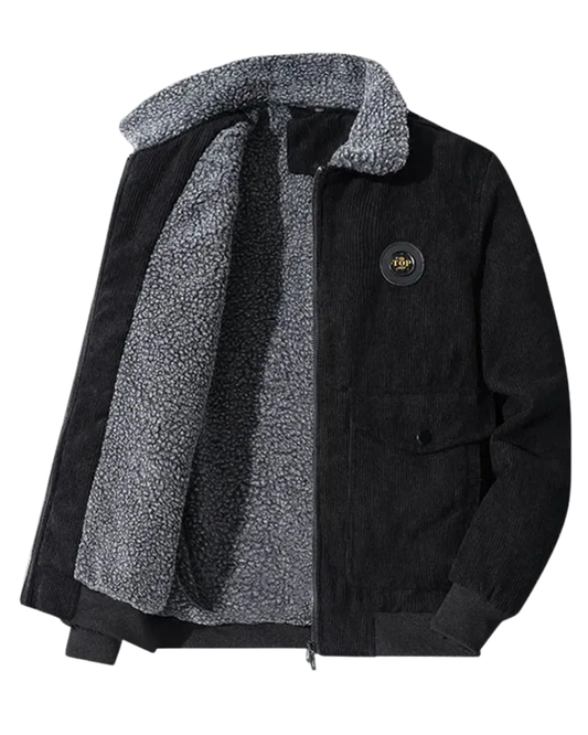 Κομψό μπουφάν κοτλέ με επένδυση fleece