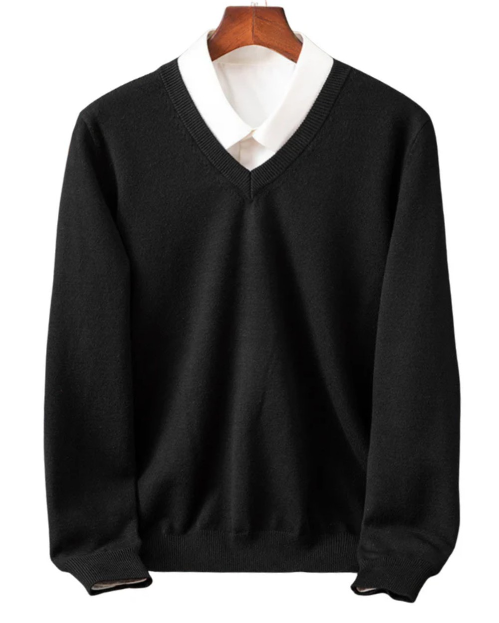 Κομψό πουλόβερ με V-λαιμό