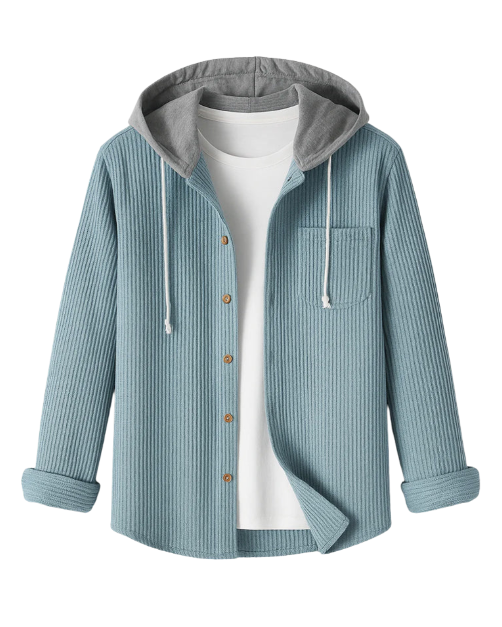 Πουκάμισο με κουκούλα από κοτλέ