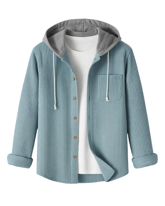 Πουκάμισο με κουκούλα από κοτλέ