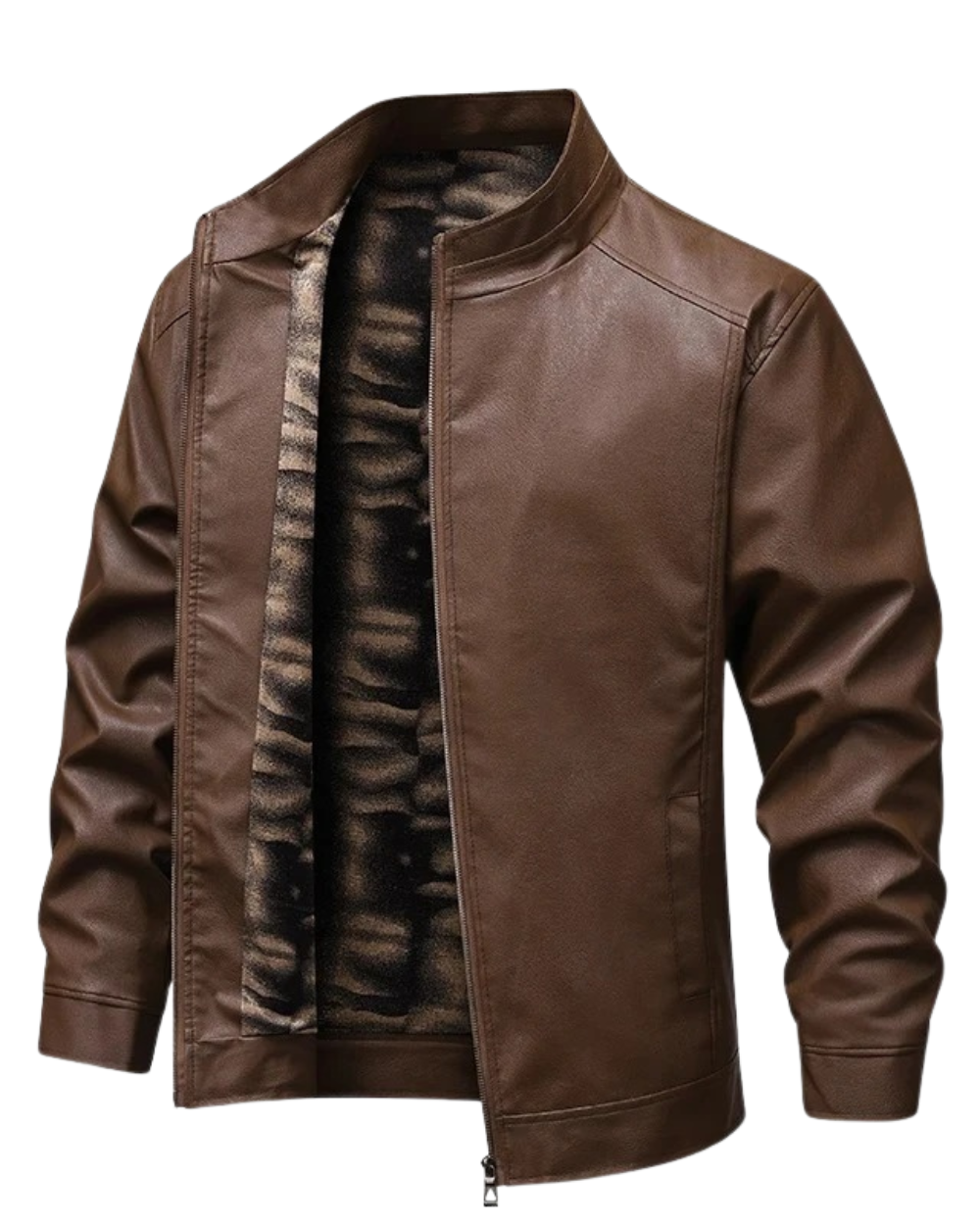 Vintage δερμάτινο μπουφάν με επένδυση fleece